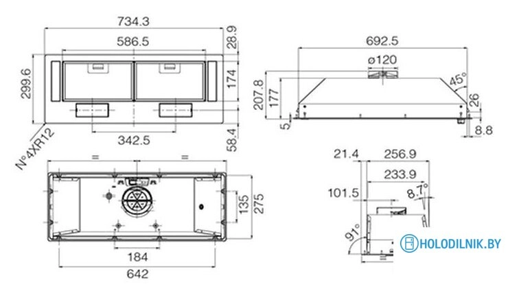 Кухонная вытяжка Jetair Viera Lux BL/A/72 PRF0174915