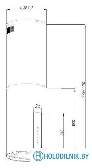 Кухонная вытяжка Korting KHA 35808 DW Cylinder