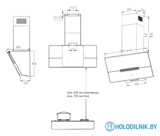 Кухонная вытяжка Korting KHC 61950 GXN