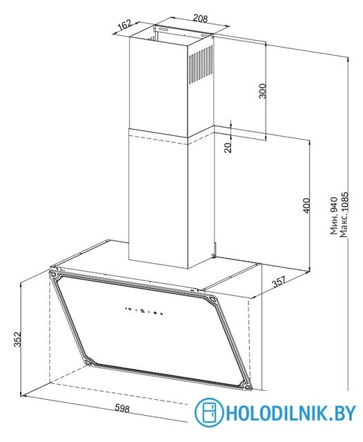 Кухонная вытяжка Korting KHC 69059 RGB