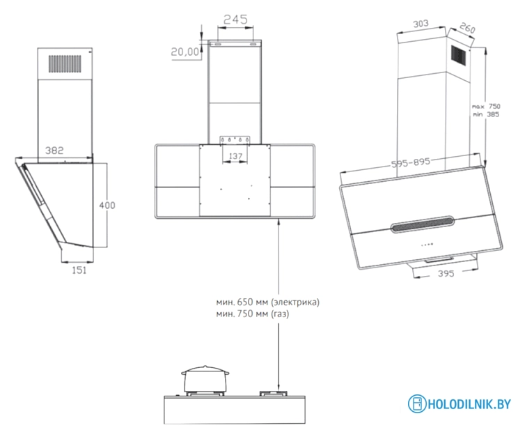 Кухонная вытяжка Korting KHC 91950 GXN