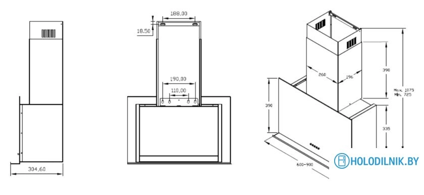 Кухонная вытяжка Korting KHC 95330 GN