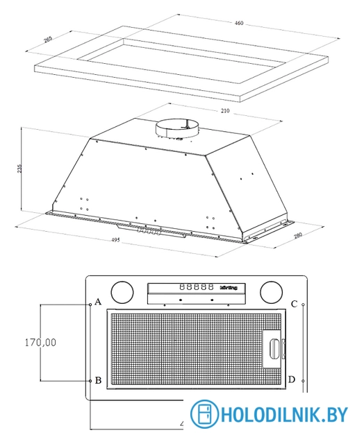 Кухонная вытяжка Korting KHI 6631 RB