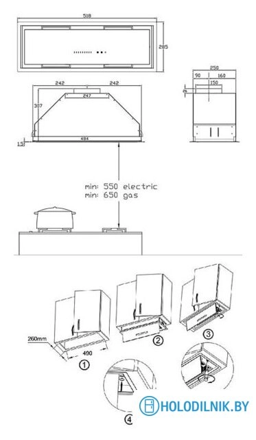 Кухонная вытяжка Korting KHI 6997 GW