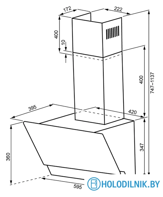 Кухонная вытяжка Krona Alva 600 S (белый)