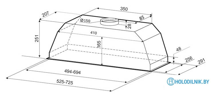Кухонная вытяжка Krona Ameli 600 white PB