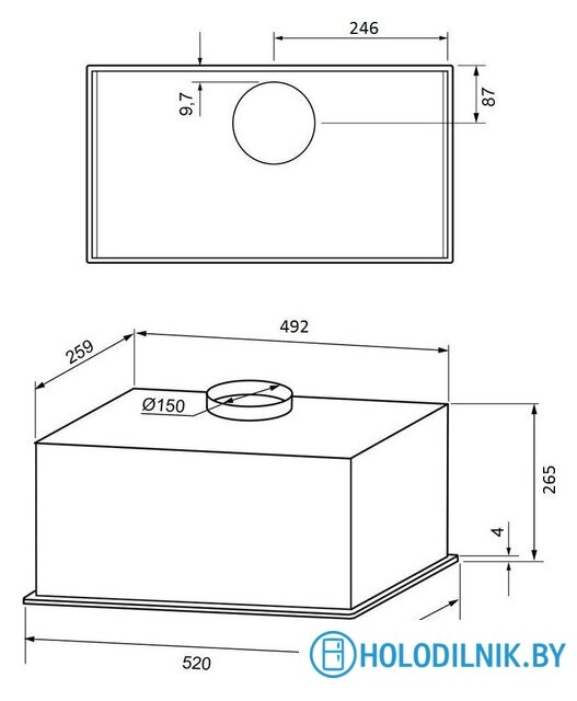 Кухонная вытяжка Krona Aspen 600 Black SGC КА-00009703 (черный)