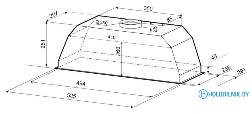 Кухонная вытяжка Krona Asta 600 PB (белый)
