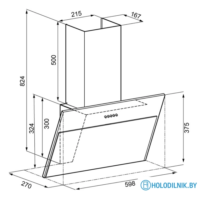 Кухонная вытяжка Krona Ester 600 White PB