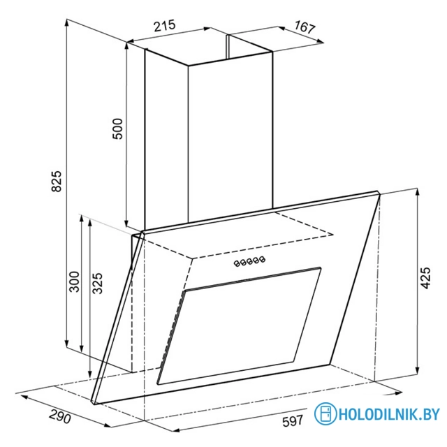 Кухонная вытяжка Krona Freya 600 Black PB
