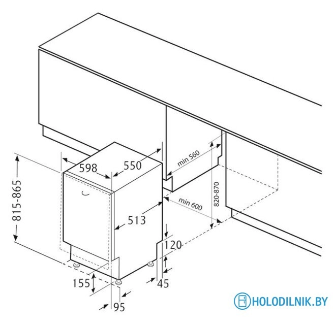 Встраиваемая посудомоечная машина Krona GARDA 60 Bl