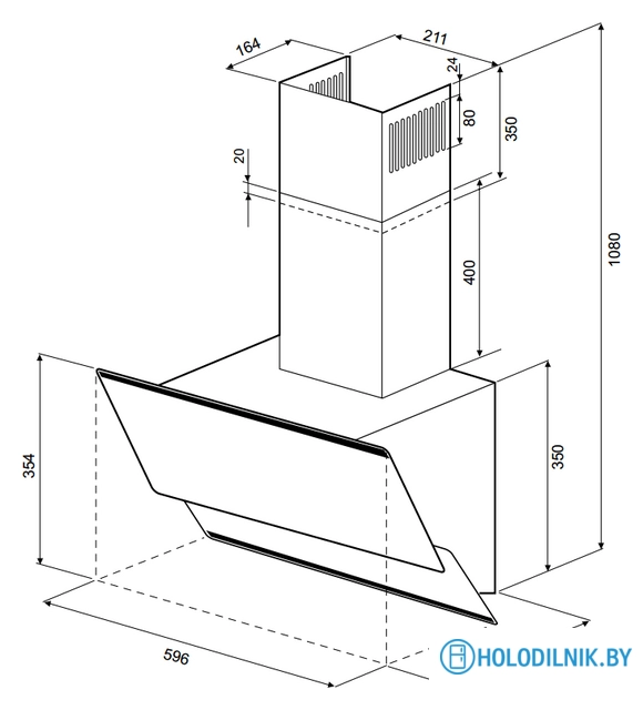 Кухонная вытяжка Krona Irida 600 White Push Button