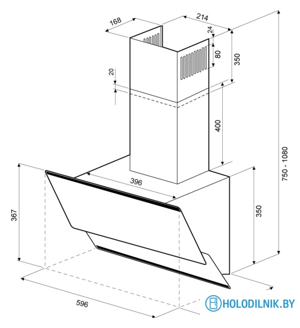 Кухонная вытяжка Krona Irma 600 sensor (черный/нержавеющая сталь)