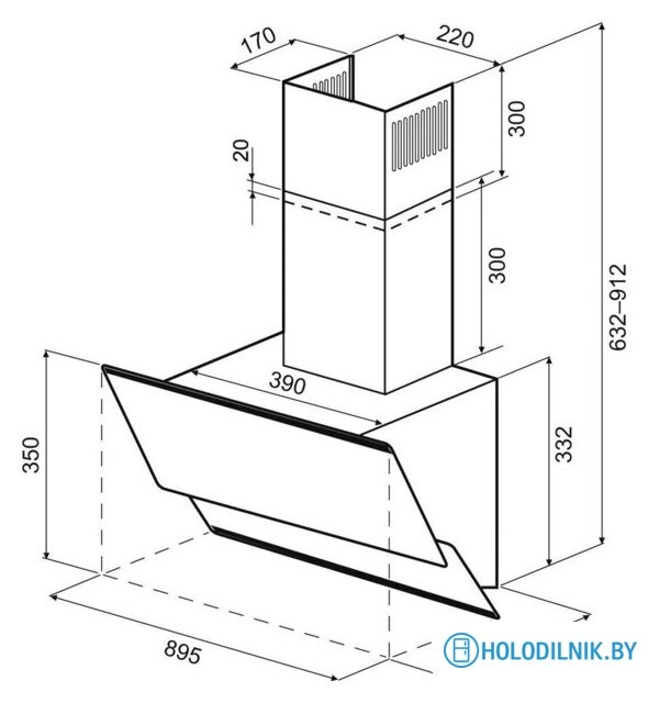 Кухонная вытяжка Krona Irma A 900 S (черный)