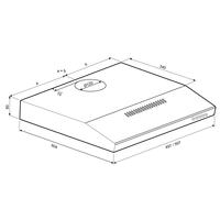 Кухонная вытяжка Krona JESSICA slim 500 white push button