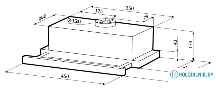 Кухонная вытяжка Krona Kamilla 450 (нержавеющая сталь)