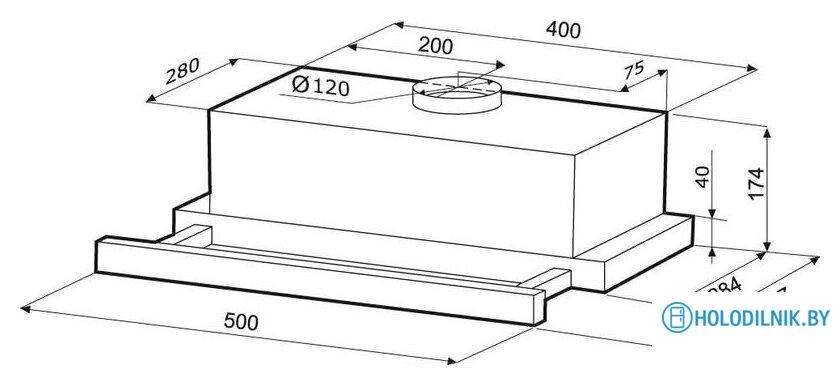 Кухонная вытяжка Krona Kamilla 500 Air 1 (черный)