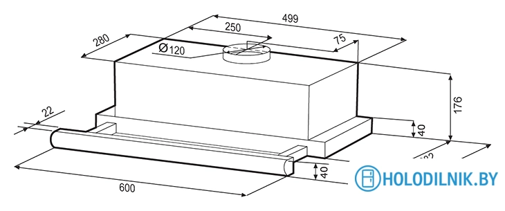 Кухонная вытяжка Krona Kamilla 600 Supernova B (черный)