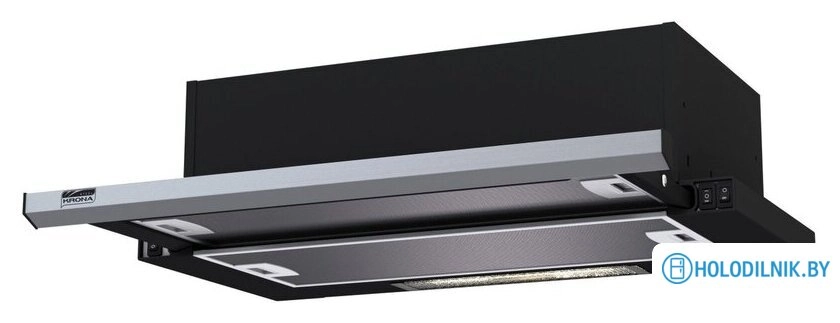 Кухонная вытяжка Krona Kamilla Slim 600 Black/inox (1 мотор) [00021300]