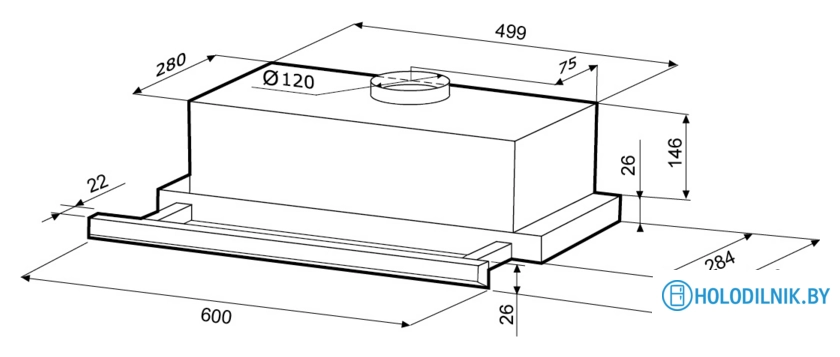 Кухонная вытяжка Krona Kamilla Slim 600 Inox/Inox (1 мотор) [00021302]
