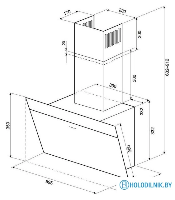 Кухонная вытяжка Krona Kristen A 900 S (черный)