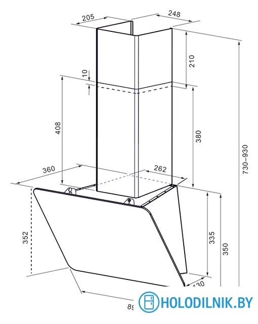 Кухонная вытяжка Krona LIORA 900 S (черный)