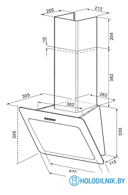 Кухонная вытяжка Krona Liva 500 PB (белый)