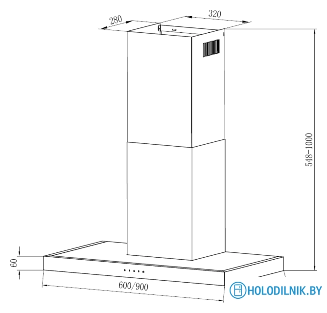 Кухонная вытяжка Krona RUT 600 inox 3P-S