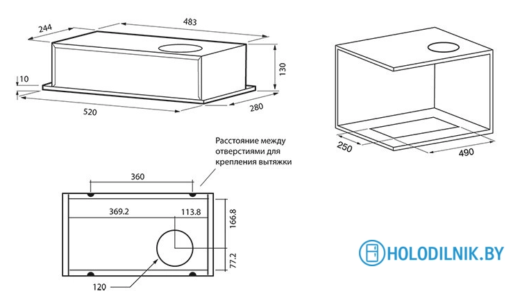 Кухонная вытяжка Krona Selina 600 PB (черный)