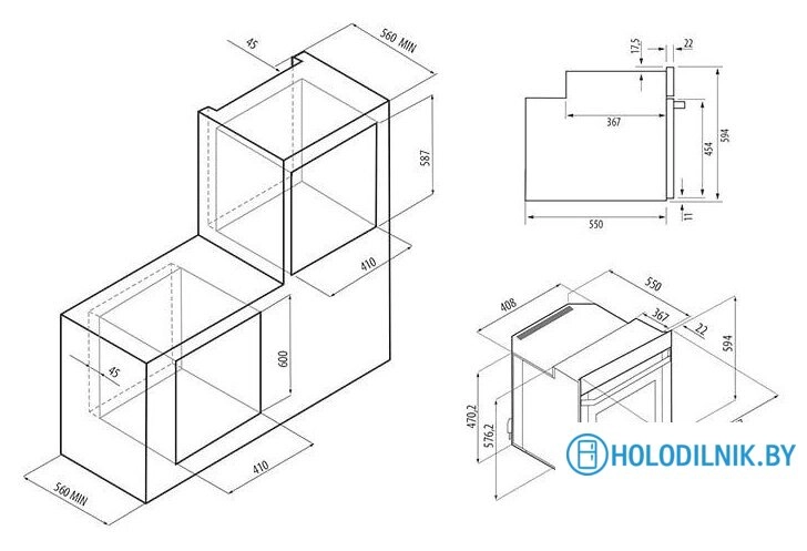 Газовый духовой шкаф Krona Stretto 45 WH