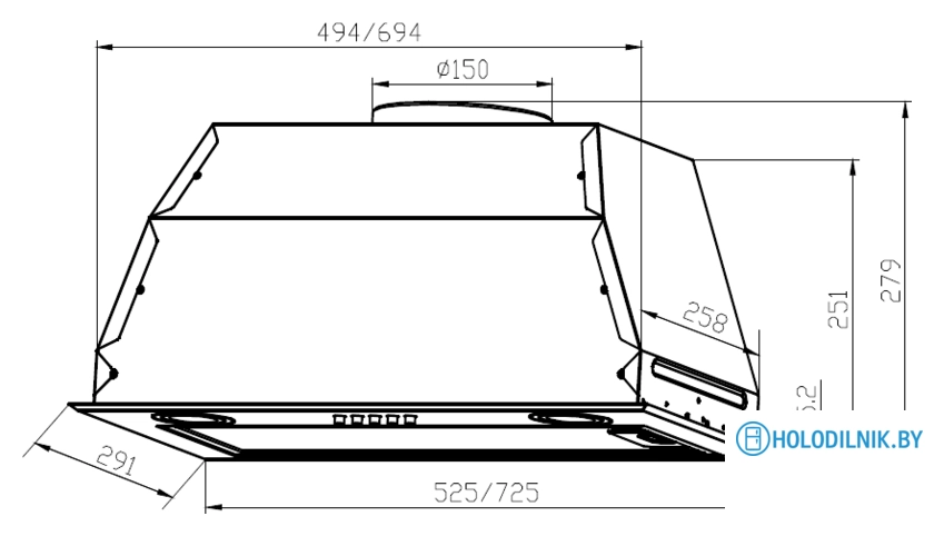 Кухонная вытяжка LEX GS Bloc P 600 (нержавеющая сталь)