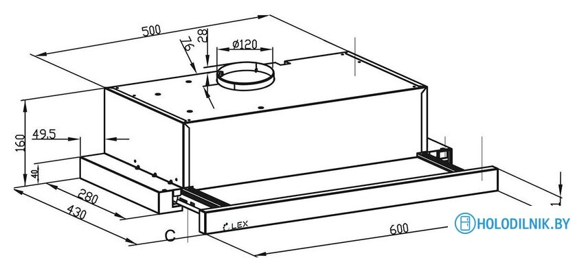 Кухонная вытяжка LEX Hogan G 600 (серый)