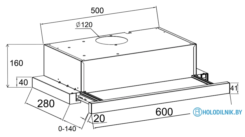 Кухонная вытяжка LEX Hubble 600 (черный)