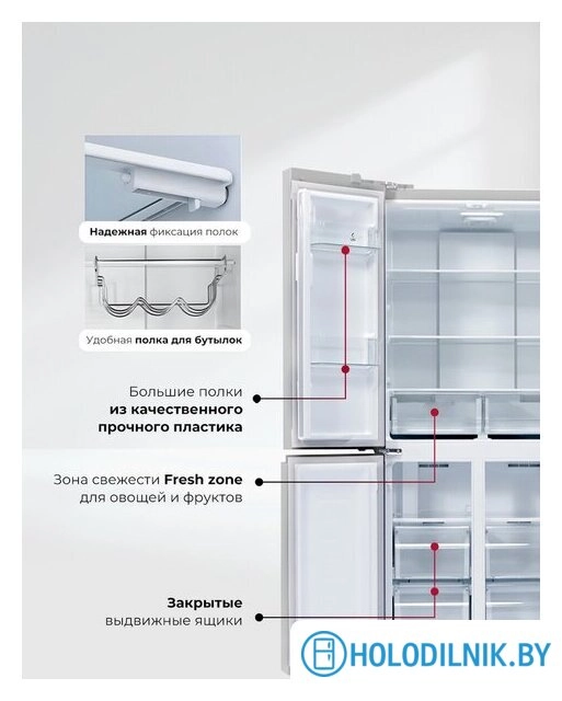 Четырёхдверный холодильник LEX LCD450WGID