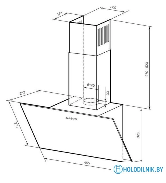 Кухонная вытяжка LEX Moza 500 (белый)