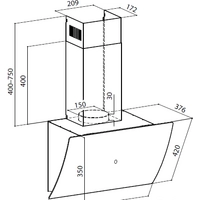 Кухонная вытяжка LEX Plaza GS 900 (белый)