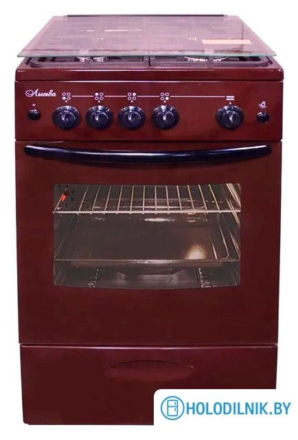 Кухонная плита Лысьва ГП 4к20 МС-2у (коричневый, решетка чугун, стеклянная крышка)