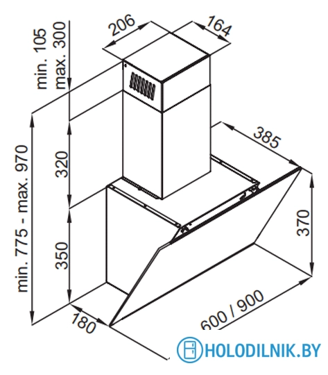 Кухонная вытяжка MAUNFELD Aurora 90 (черный матовый)