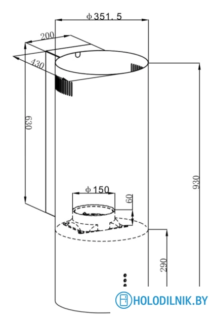 Кухонная вытяжка MAUNFELD Lee Wall 35 (черный)