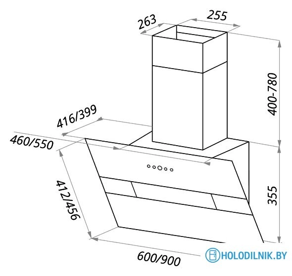 Кухонная вытяжка MAUNFELD Mersey 60 (нержавеющая сталь/белое стекло)
