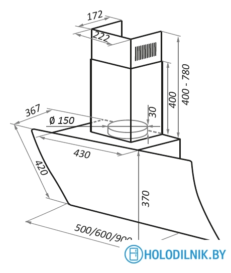 Кухонная вытяжка MAUNFELD Sky Star Chef 90 (бежевый)