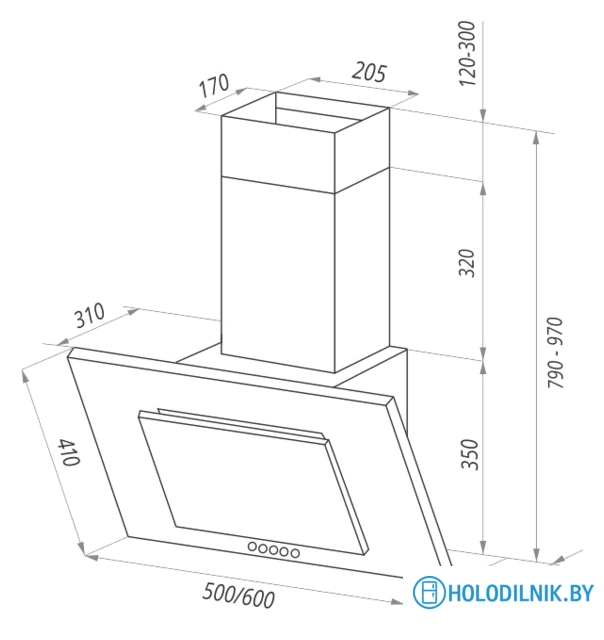 Кухонная вытяжка MAUNFELD Tower C 60 (нержавеющая сталь)