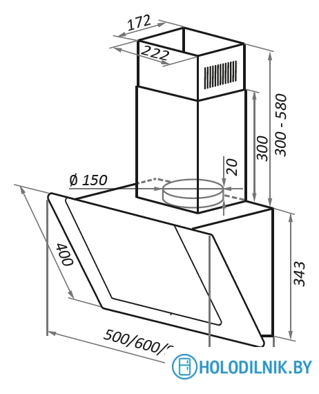 Кухонная вытяжка MAUNFELD Wind 50 (белый)