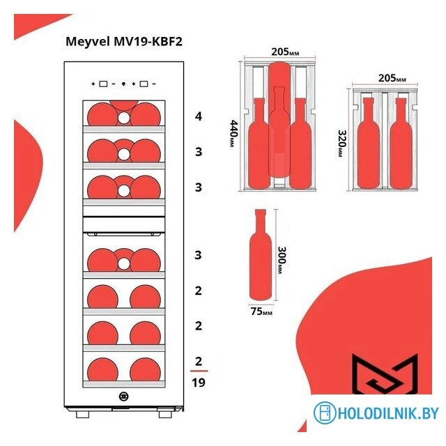 Винный шкаф Meyvel MV19-KBF2
