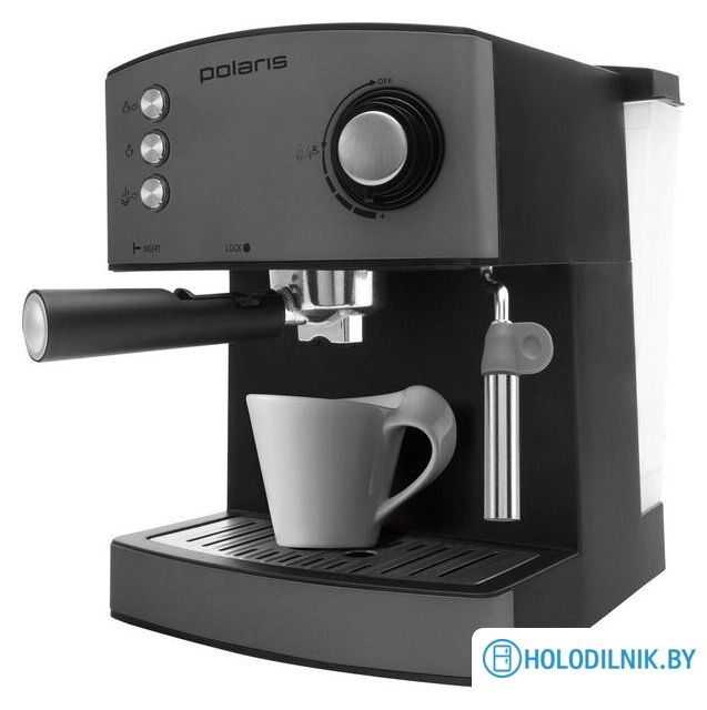 Рожковая кофеварка Polaris PCM 1527E Adore Crema (серый)