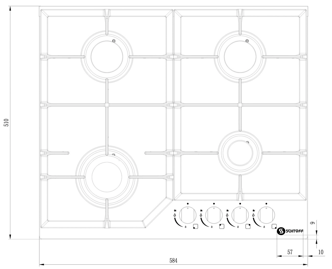 Варочная панель Schtoff H6034C16IS Black