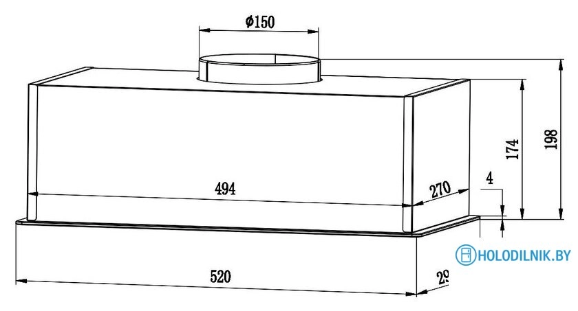 Кухонная вытяжка Weissgauff BOX 850 Touch (черное стекло)