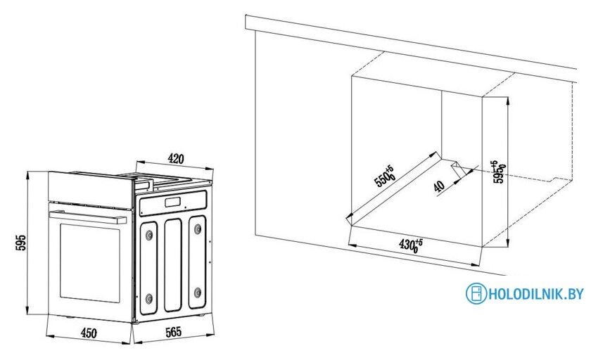 Электрический духовой шкаф Weissgauff EOY 456 PDW