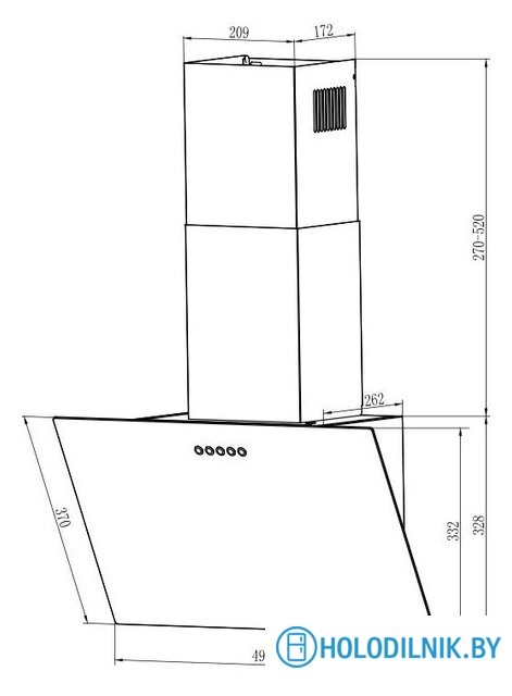 Кухонная вытяжка Weissgauff Sigma 60 PB WH (белый)
