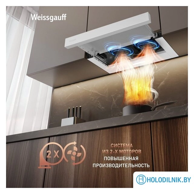 Кухонная вытяжка Weissgauff TEL 600 2M White Glass